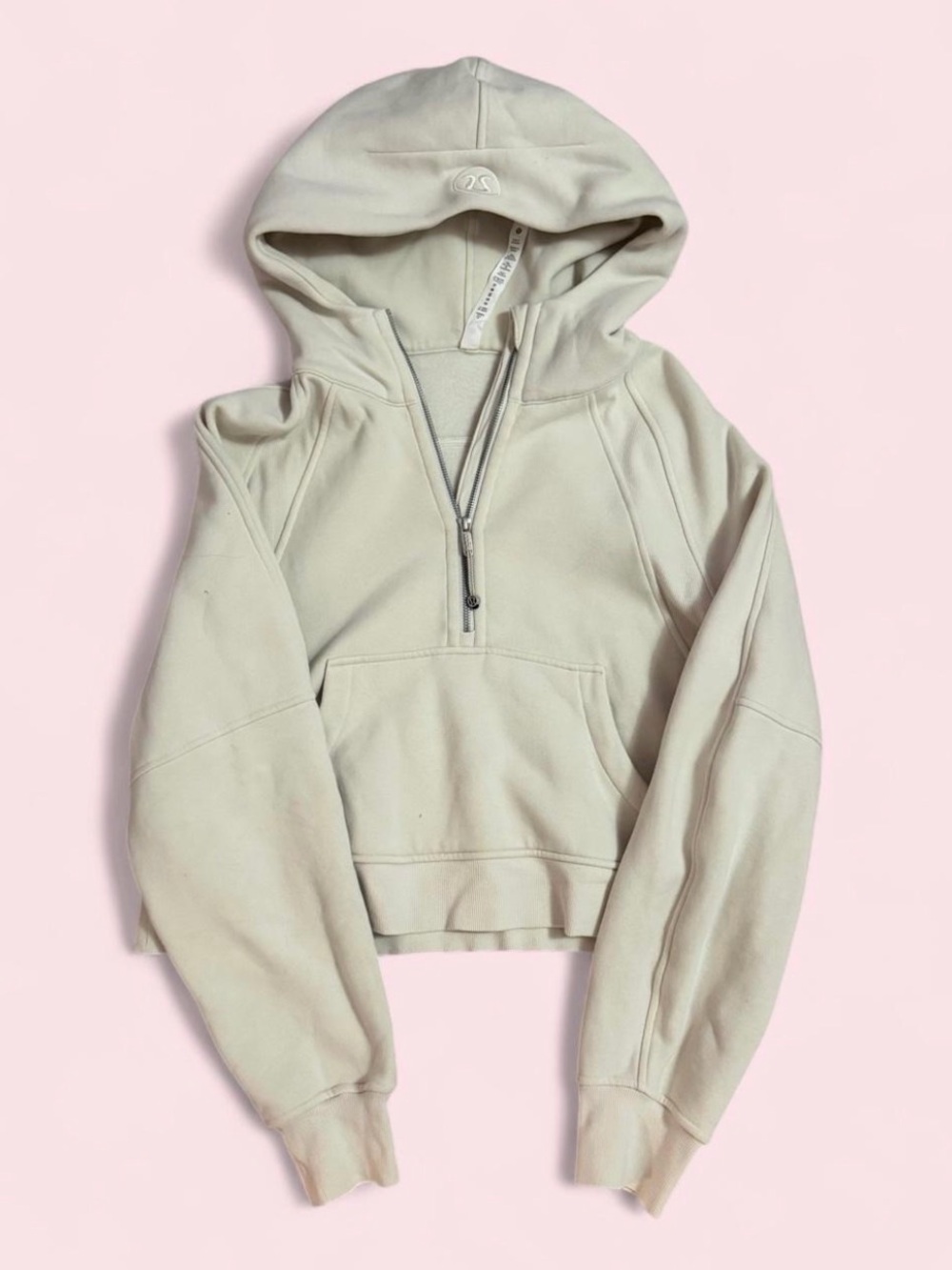 NWOT lululemon cream half zip scuba hoodie - Picture 1 of 6